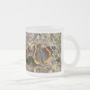 Red Admiral Butterfly Matglas Koffiemok