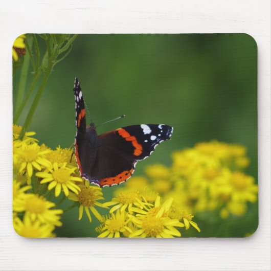 Red Admiral Butterfly Mousepad Muismat (Voorkant)