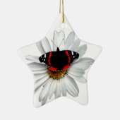 Red Admiral Butterfly op Vloer Keramisch Ornament (Rechts)
