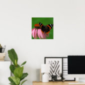 Red Admiral Butterfly Poster (Thuiskantoor)