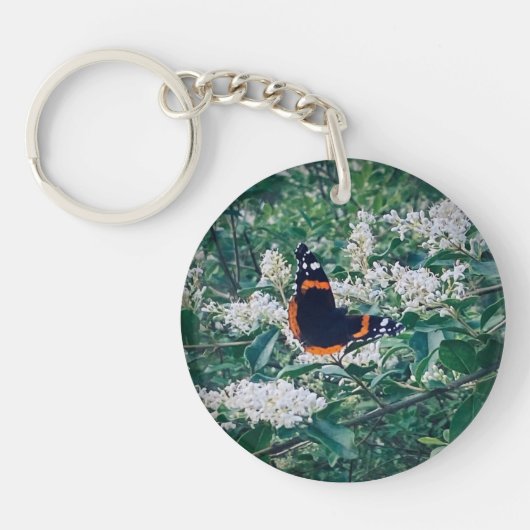 Red Admiral Butterfly Sleutelhanger (Voorkant)