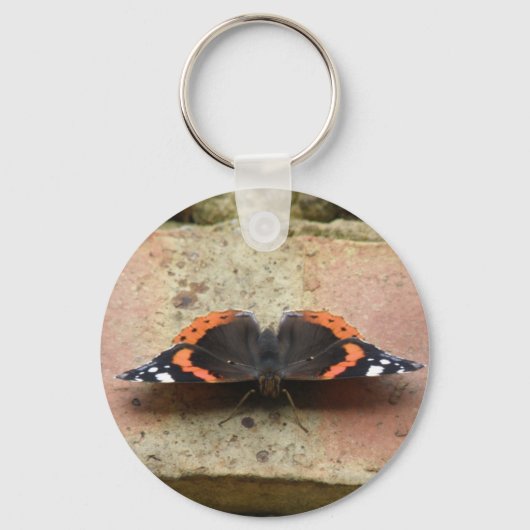 Red Admiral Butterfly Sleutelhanger (Voorkant)