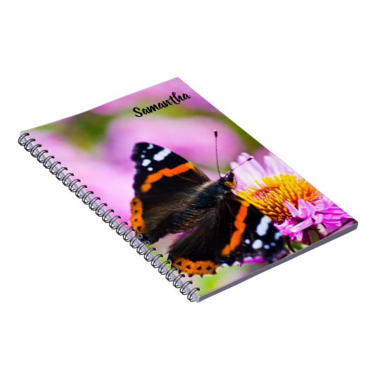 Red Admiral Butterfly Spiral notebook Notitieboek (Rechterzijde)