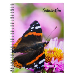 Red Admiral Butterfly Spiral notebook Notitieboek