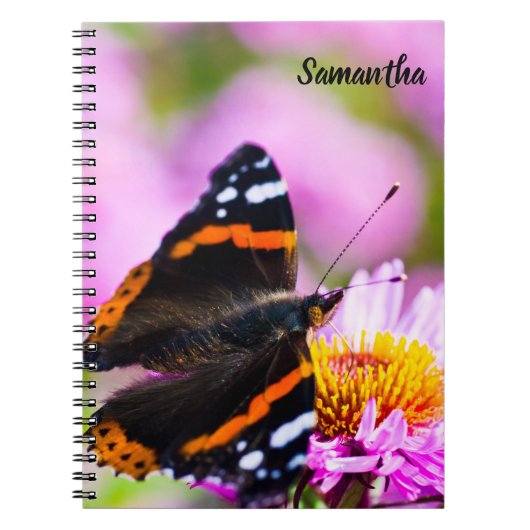 Red Admiral Butterfly Spiral notebook Notitieboek (Voorkant)