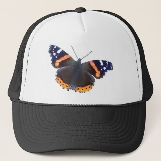 Red Admiral Butterfly Trucker Pet (Voorkant)