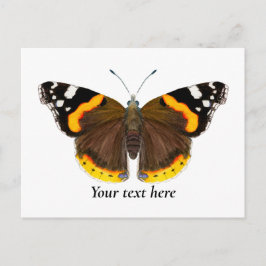 Red Admiral Butterfly Waterverf Art Briefkaart