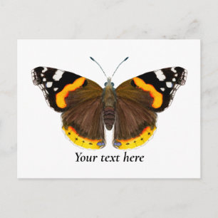 Red Admiral Butterfly Waterverf Art Briefkaart