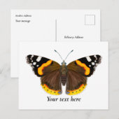 Red Admiral Butterfly Waterverf Art Briefkaart (Voorkant / Achterkant)