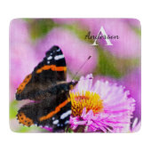 Red Admiral vlinder glazen hakplank Snijplank (Voorkant)