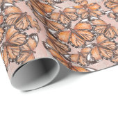 Red Admiral vlinders roze achtergrond Cadeaupapier (Rol Hoek)