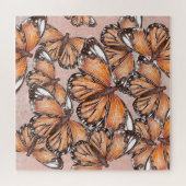 Red Admiral vlinders roze achtergrond Legpuzzel (Horizontaal)