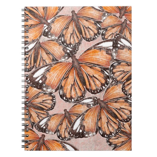 Red Admiral vlinders roze achtergrond Notitieboek (Voorkant)