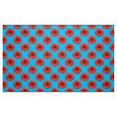 Red African Daisy Pattern on Sky Blue Stof (Fat Quarter)