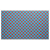 Red African Daisy Pattern on Sky Blue Stof (Yard (91,4 cm))