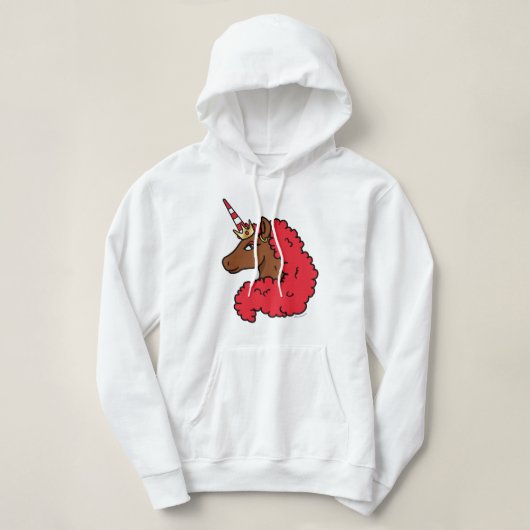 Red Afro Unicorn Hoodie (Design voorkant)