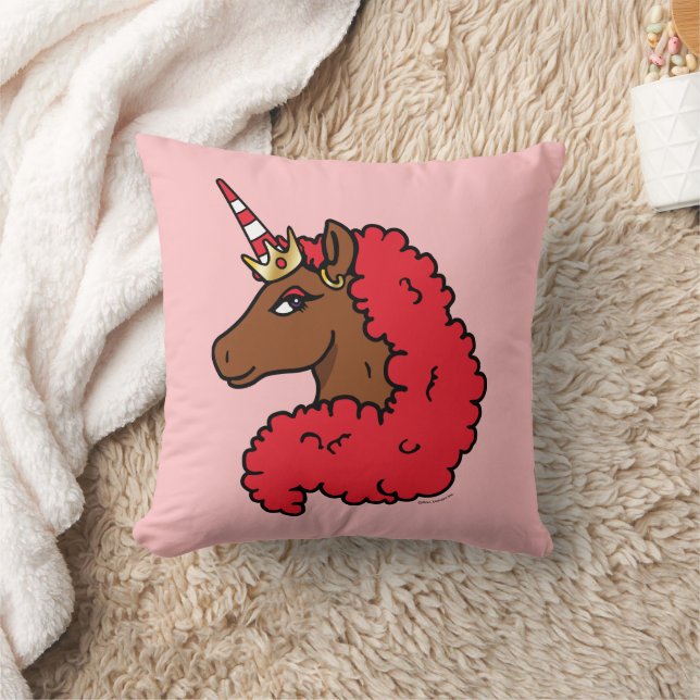 Red Afro Unicorn Kussen (Deken)