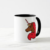 Red Afro Unicorn Mok (Voorkant rechts)