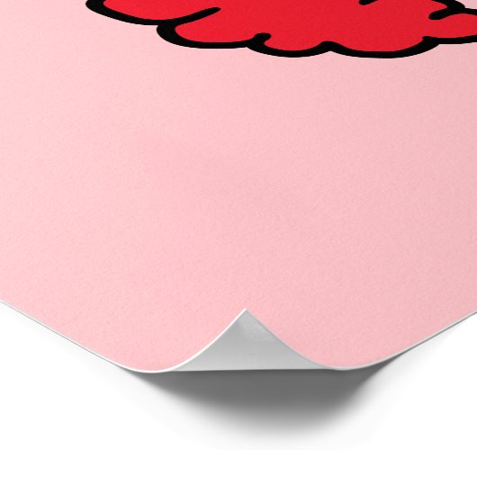 Red Afro Unicorn Poster (Hoek)