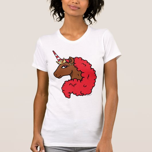 Red Afro Unicorn T-shirt (Voorkant)