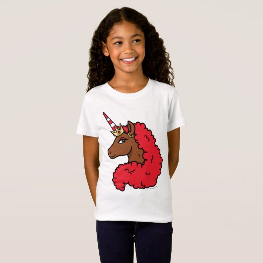 Red Afro Unicorn T-shirt (Voorkant volledig)