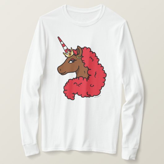 Red Afro Unicorn T-shirt (Design voorkant)