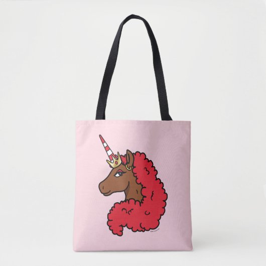 Red Afro Unicorn Tote Bag (Voorkant)