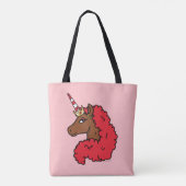 Red Afro Unicorn Tote Bag (Achterkant)