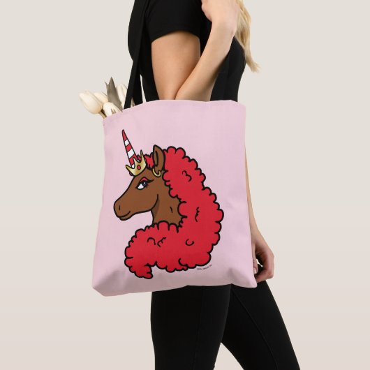 Red Afro Unicorn Tote Bag (Dichtbij)
