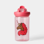 Red Afro Unicorn Waterfles (Voorkant)