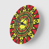 Red Afrocentric Tribal Ronde Klok (Hoek)