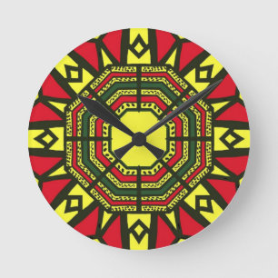 Red Afrocentric Tribal Ronde Klok