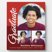 Red Afstuderen 3 Photo Bold Arch Script Minimalist Fotoplaat (Voorkant)