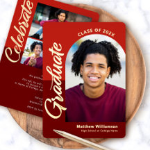 Red Afstuderen 4 Photo Script Arch Party Real Gold