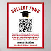 Red Afstuderen College Fund QR-code Poster (Voorkant)