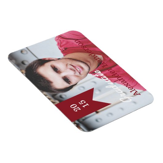 Red Afstuderen Foto Aankondiging Magnet Magneet (Rechterzijde)