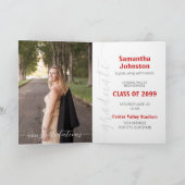 Red Afstuderen Script Modern Photo Invitation (Binnen)