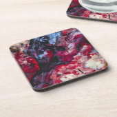 Red Agate Crystal Geode Abstract Bier Onderzetter (Linkerzijde)