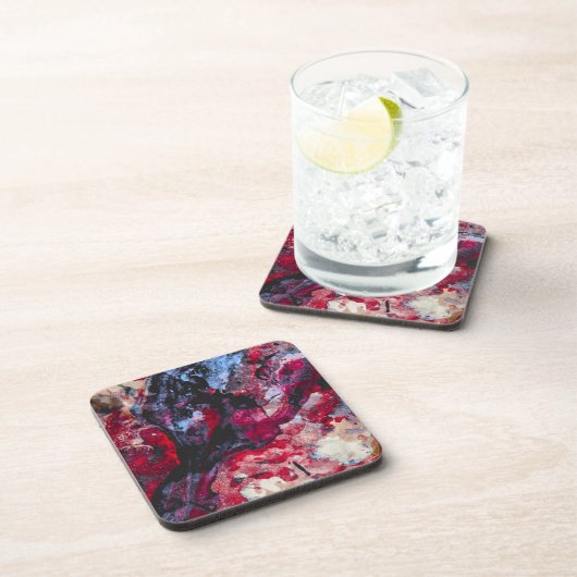 Red Agate Crystal Geode Abstract Bier Onderzetter (Rechterzijde)