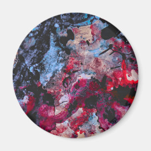 Red Agate Crystal Geode Abstract Magneet