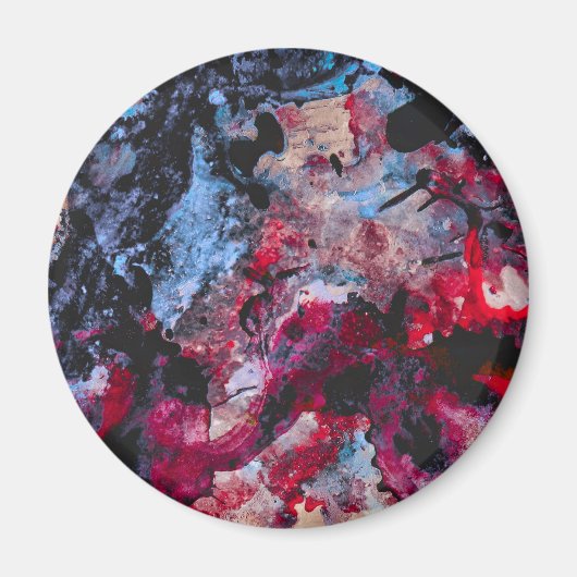 Red Agate Crystal Geode Abstract Magneet (Voorkant)