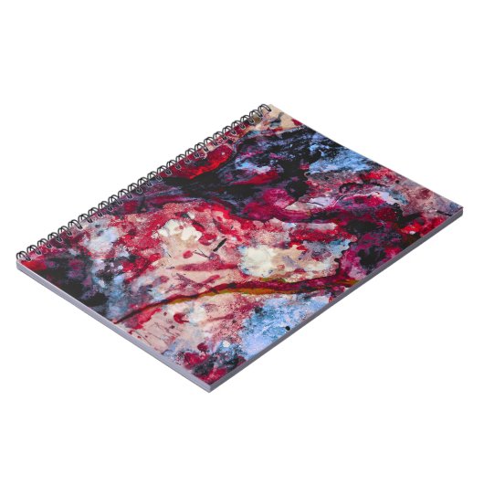 Red Agate Crystal Geode Abstract Notitieboek (Linkerzijde)