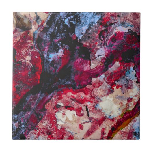 Red Agate Crystal Geode Abstract Tegeltje (Voorkant)