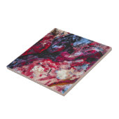 Red Agate Crystal Geode Abstract Tegeltje (Zijkant)