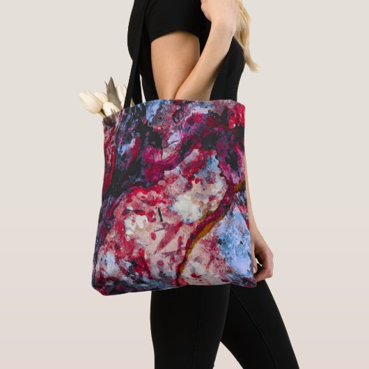 Red Agate Crystal Geode Abstract Tote Bag (Dichtbij)