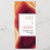 Red agate slice geode bruiloft menuset menu (Voorkant)