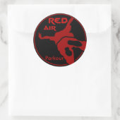 Red Air Parkour Ronde Sticker (Tas)