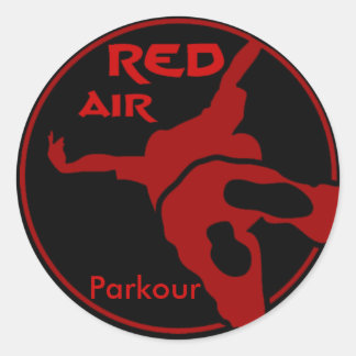 Red Air Parkour Ronde Sticker