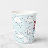 Red Airplane Baby shower Papieren Bekers (Rechts)