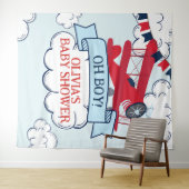 Red Airplane Baby shower Wandkleed (In Situ (horizontaal))